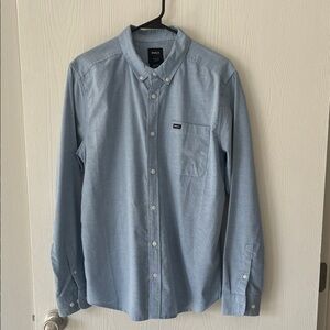 RVCA Men's Sky Blue Casual Button-Down Shirt